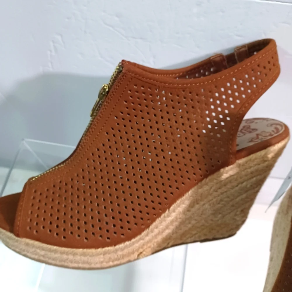 Brash Wedge Slingback Sandals, Size:9 1/2, Brown